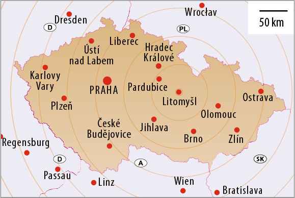 Město Litomyšl a Česká republika na mapě