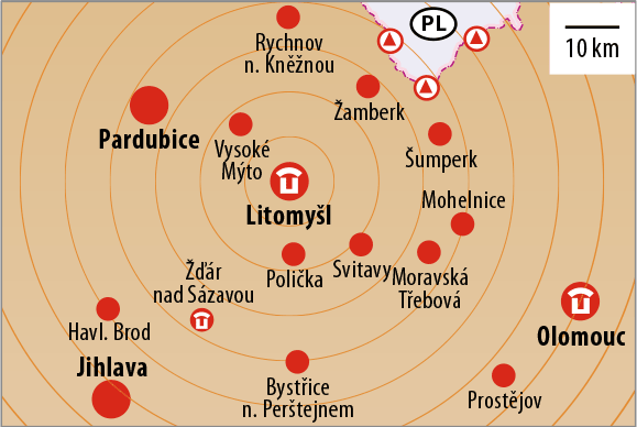 Město Litomyšl a okolí na mapě